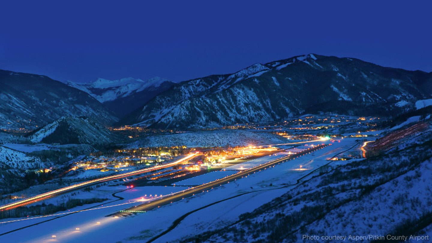 Aspen, CO Airport Lights at Night