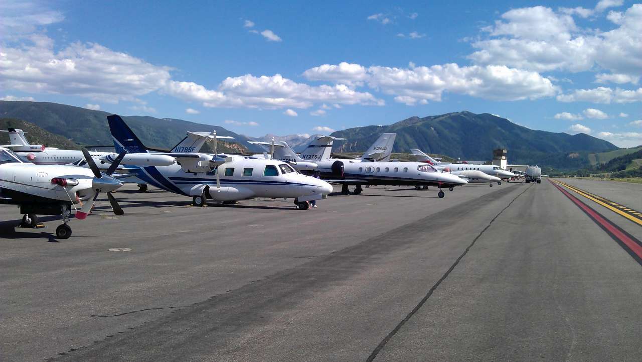 Grounded Airplanes at Aspen Airport